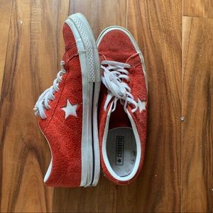 Red Suede Converse One Stars
